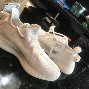 Triple white yeezys 350 boost